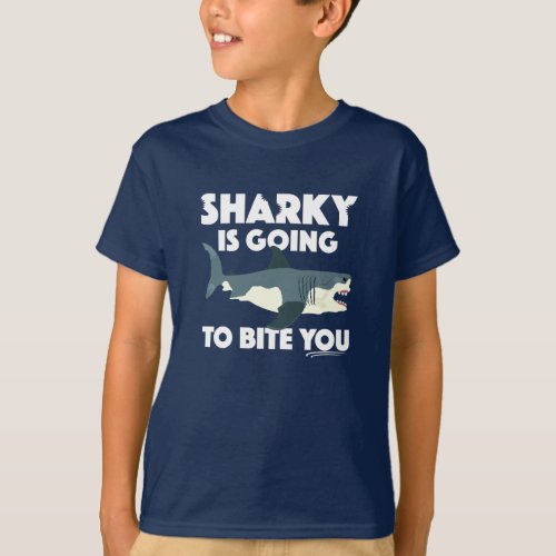 Sharky Is Going To Bite You Design _ Kids Basic T T_Shirt