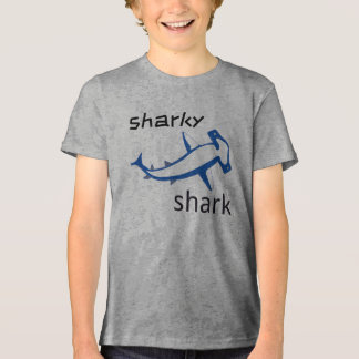 Sharky Shark Light Blue Boys Tri-Blend Shirt