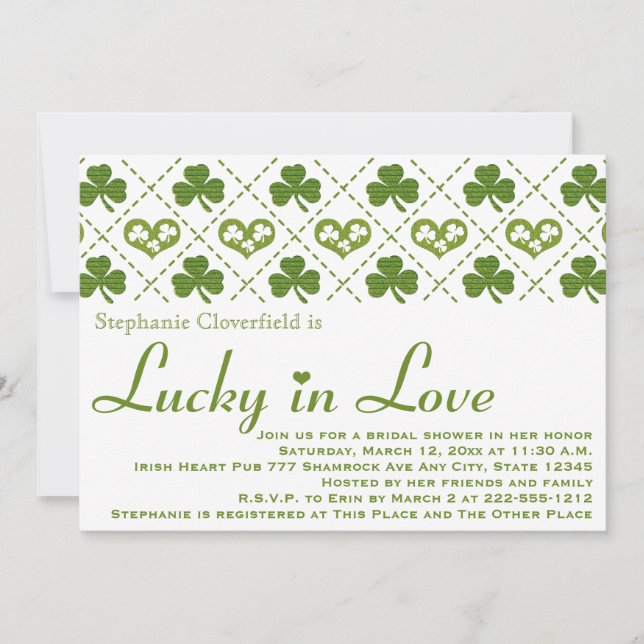 Sharmock and Hearts Bridal Shower Invitations (Front)