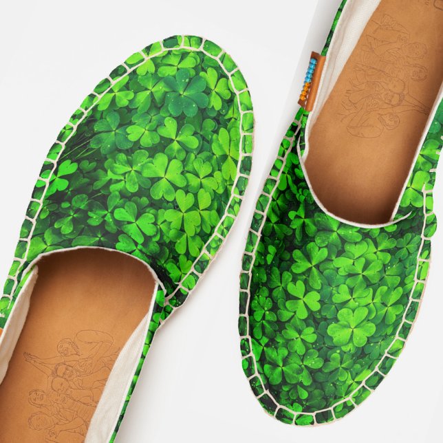 Sharmrock Clover Photo Lucky Irish Plant Greenery Espadrilles (Creator Uploaded)
