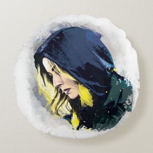 Sharon Carter Painted Graphic Round Pillow