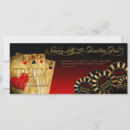 Sharon  Demetrius LINEN Las Vegas Deluxe Red Invitation