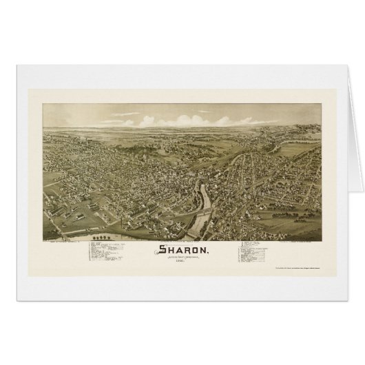 Sharon, PA Panoramic Map - 1901 Cards (Front Horizontal)
