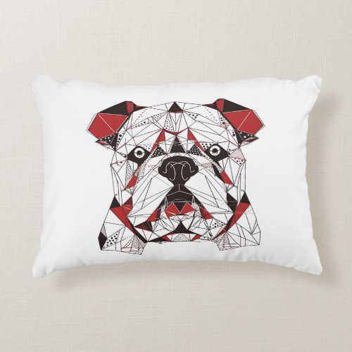 Sharp and fearless the geometric bulldog accent pillow