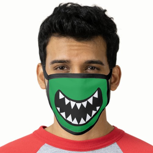 Sharp animal teeth green t_rex dinosaur Halloween Face Mask
