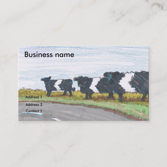 Sharp Bend in Road Cartoon  Business Card (Front)