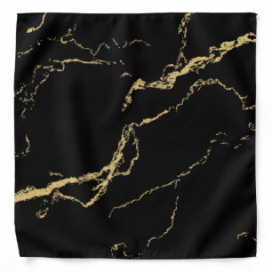 Sharp Black and Gold Marble Bandana