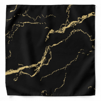 Sharp Black and Gold Marble Bandana