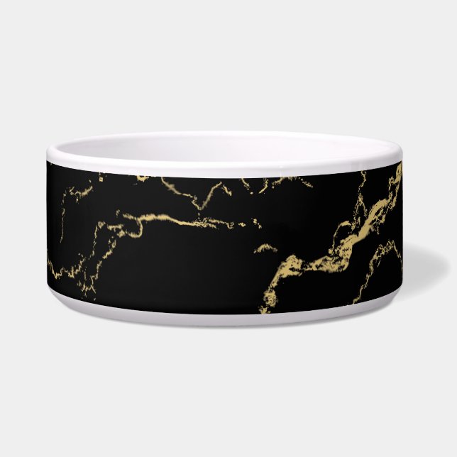 Sharp Black and Gold Marble Bowl (Front)