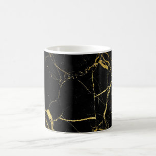 Sharp Black and Gold Marble Coffee Mug