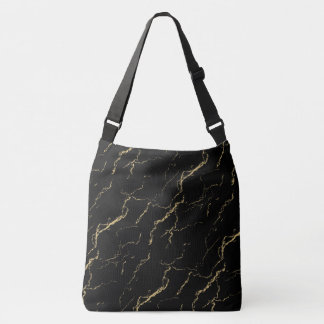 Sharp Black and Gold Marble Crossbody Bag