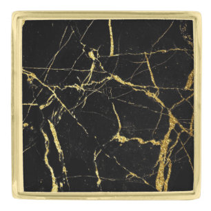 Sharp Black and Gold Marble Finish Lapel Pin
