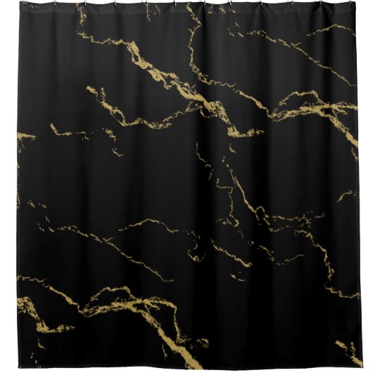 Sharp Black and Gold Marble Shower Curtain