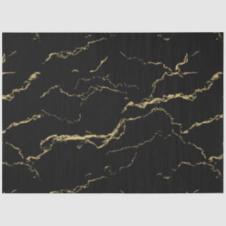Sharp Black and Gold Marble Tissue Paper