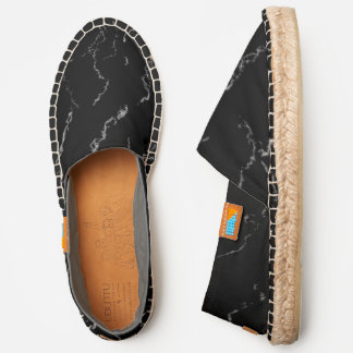 Sharp Black and Silver Marble Espadrilles