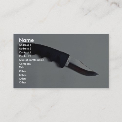 Sharp black knife business card