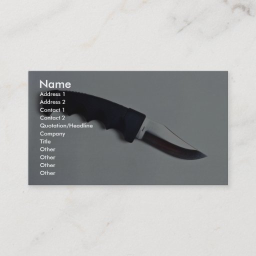 Customizable Sharp black knife business card