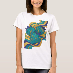 Sharp Blue THREE BLUE STRAWBERRIES Print T-Shirt