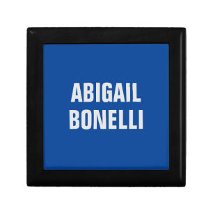 Sharp bold custom excellent minimalist name blue gift box