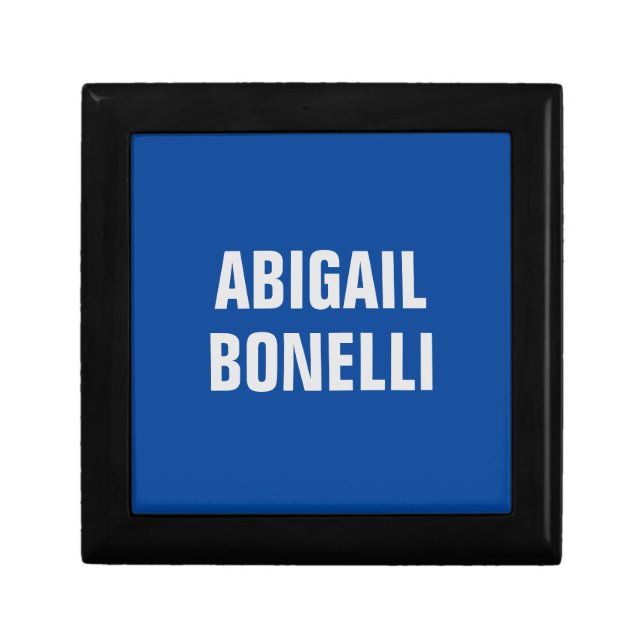 Sharp bold custom excellent minimalist name blue gift box (Front)