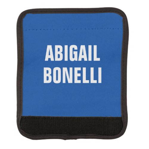 Sharp bold custom excellent minimalist name blue luggage handle wrap