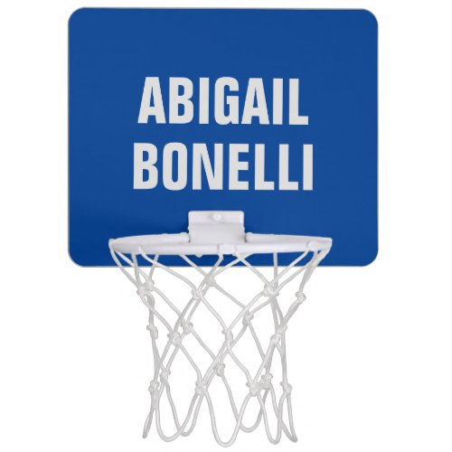 Sharp bold custom excellent minimalist name blue mini basketball hoop