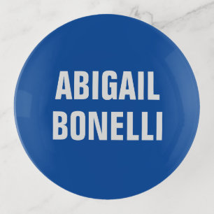 Sharp bold custom excellent minimalist name blue trinket tray