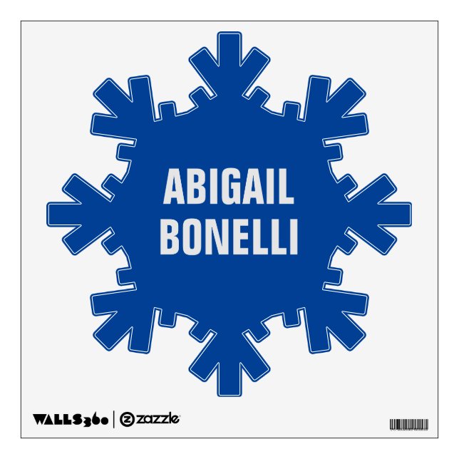 Sharp bold custom excellent minimalist name blue wall decal (Front)