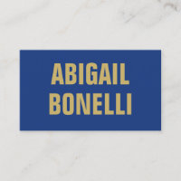 Sharp bold custom minimalist name gold blue color