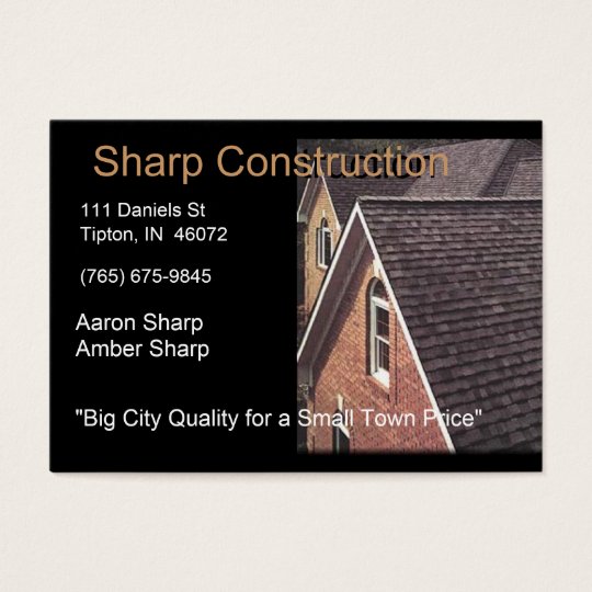 Sharp Construction - Brown and Black Business Card