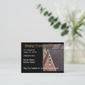 Sharp Construction - Brown and Black Business Card (Standing Front)