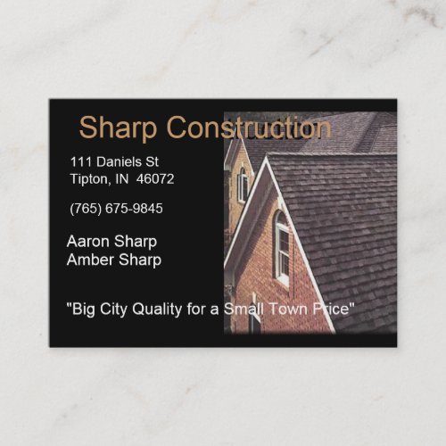 Sharp Construction - Brown and Black Business Cards