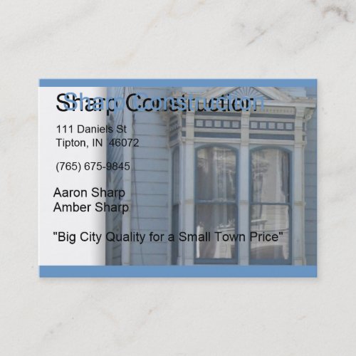 Sharp Construction Business Card