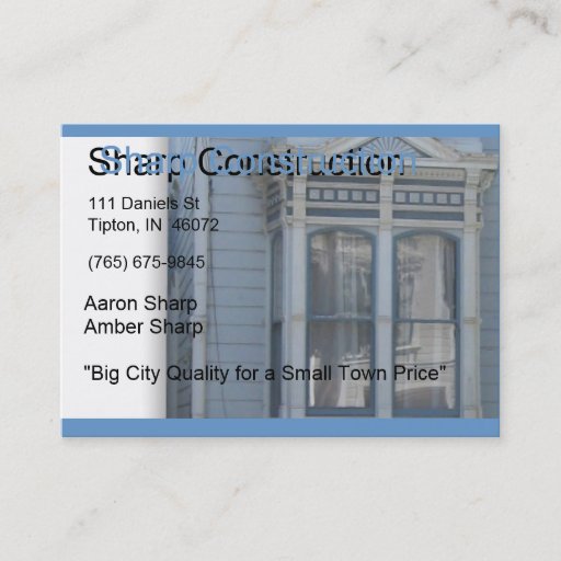 Customizable Sharp Construction Business Card