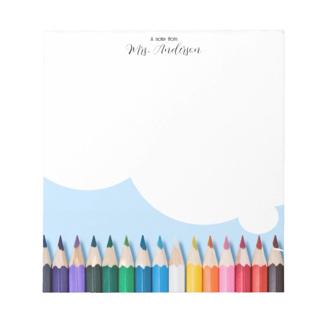 Sharp Crayons “A Note From” Colorful Teacher Notep (Front)