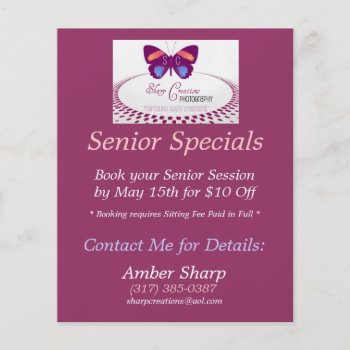 Sharp Creations Senior Specials Flyer by sharpcreations at Zazzle