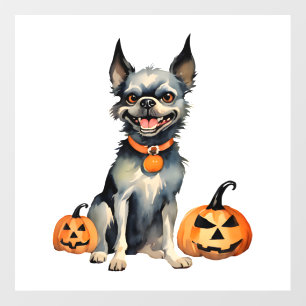 Sharp Dog Guards Halloween Pumpkins Premium Wall Decal