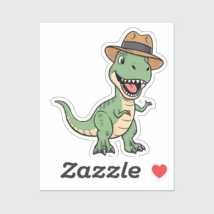 Sharp Dressed Dino Sticker