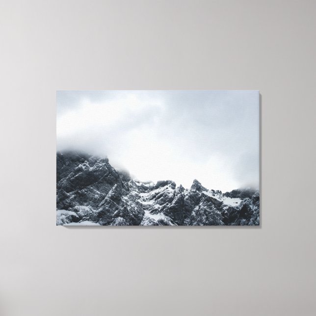 Sharp edges of mountains and soft clouds canvas print (Front)