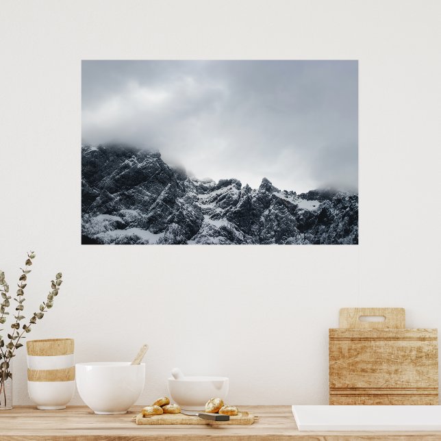 Sharp edges of mountains and soft clouds poster (Kitchen)