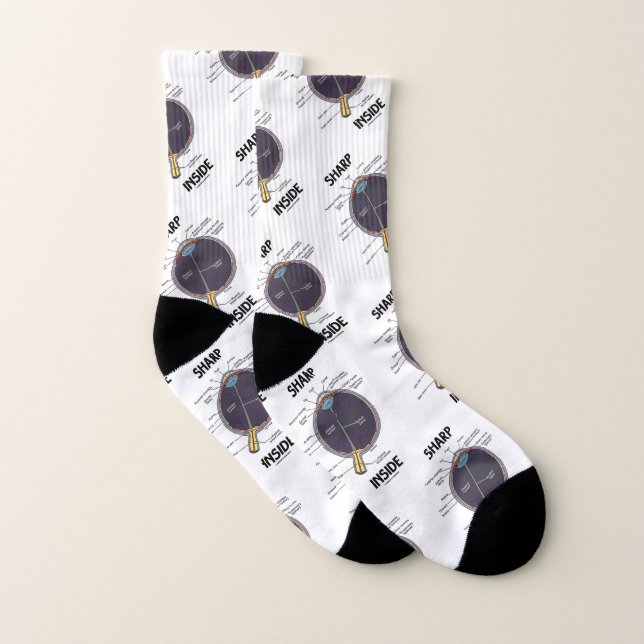 Sharp Eye (I) Inside Anatomical Eyeball Humor Socks (Pair)