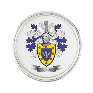 Sharp Family Crest Coat of Arms Lapel Pin