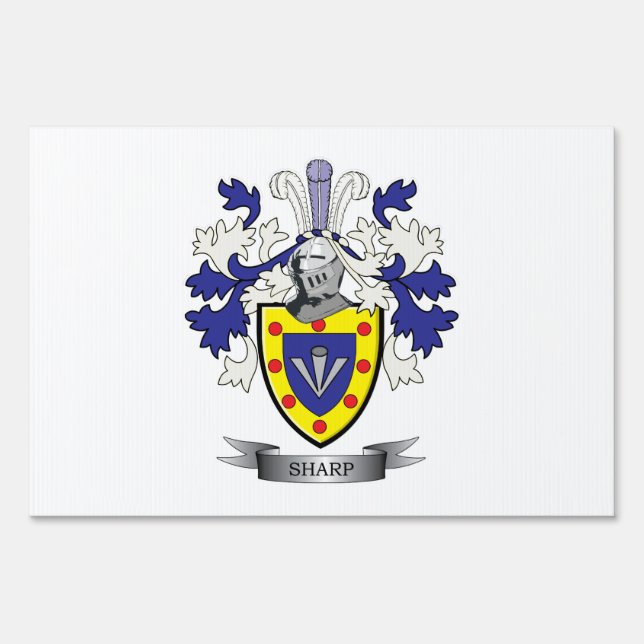 Sharp Family Crest Coat of Arms Yard Sign (Front)
