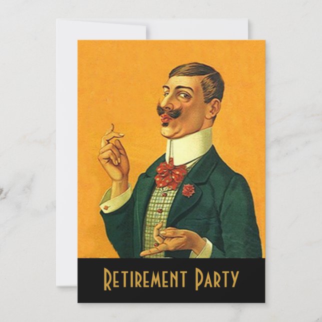 Sharp Gentleman Retirement Party Invitations annou (Front)