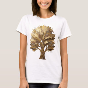 Sharp Gray GOLDEN TREE OF LIFE Text Design T-Shirt