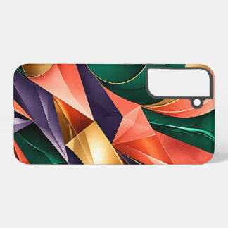 Sharp Green Gold Abstract Geometric Crystal Samsung Galaxy S22+ Case