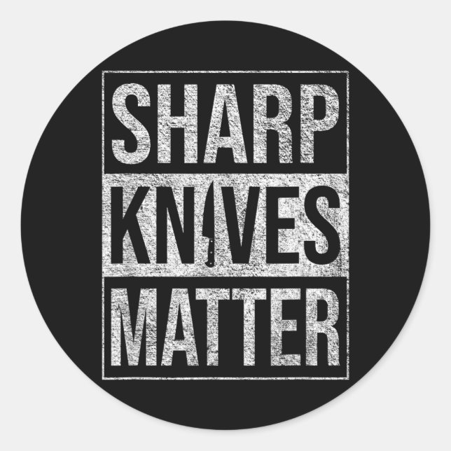 SHARP KNIVES CHEF KNIFE CULINARY SKILLS PRECISION CLASSIC ROUND STICKER (Front)
