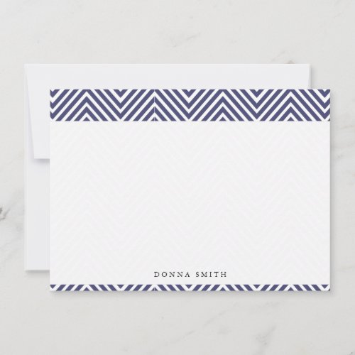 Sharp Navy Chevron Flat Note Cards