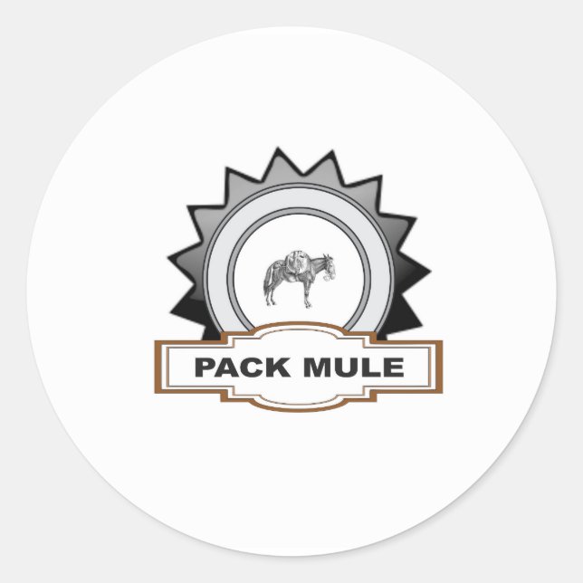 sharp pack mule classic round sticker (Front)