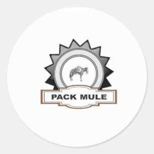 sharp pack mule classic round sticker